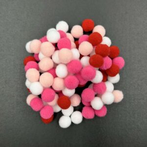 Pom Pom Assorted - Red 10mm x 100pcs