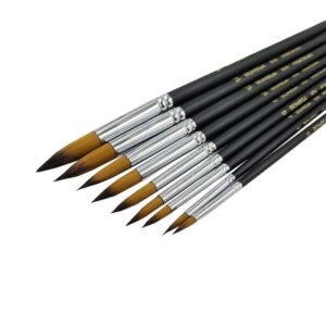 Nylon Artist Brush Set #80x (9pcs/pkt) - Round #804