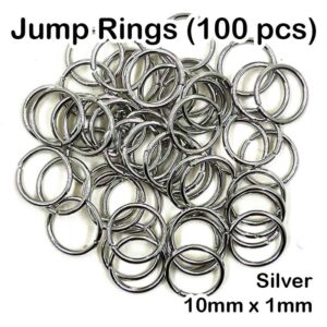 Jump Ring (100pcs) - Silver, 1mm x 10mm