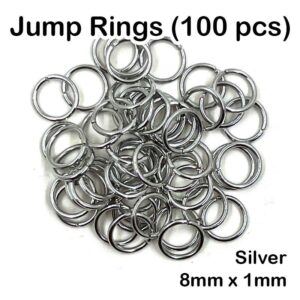 Jump Ring (100pcs) - Silver, 1mm x 8mm