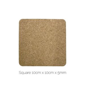 Cork Coaster - Square, 10cm x 10cm x 5mm