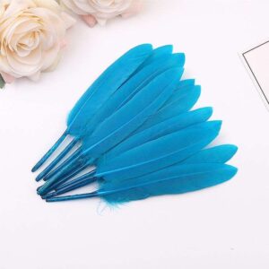 Feather Stiff 10cm (50pcs/pack) - Turquoise Blue