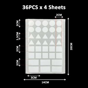 Geometry Sticker (36Pcs X 4 Sheets) - White