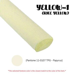 Crepe Paper (Thick) 250cm x 50cm - YELLOW-1 (Rice Yellow)