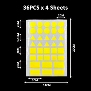 Geometry Sticker (36Pcs X 4 Sheets) - Yellow