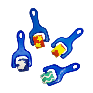 Plastic Stamp Roller ( 4Pcs) - Blue