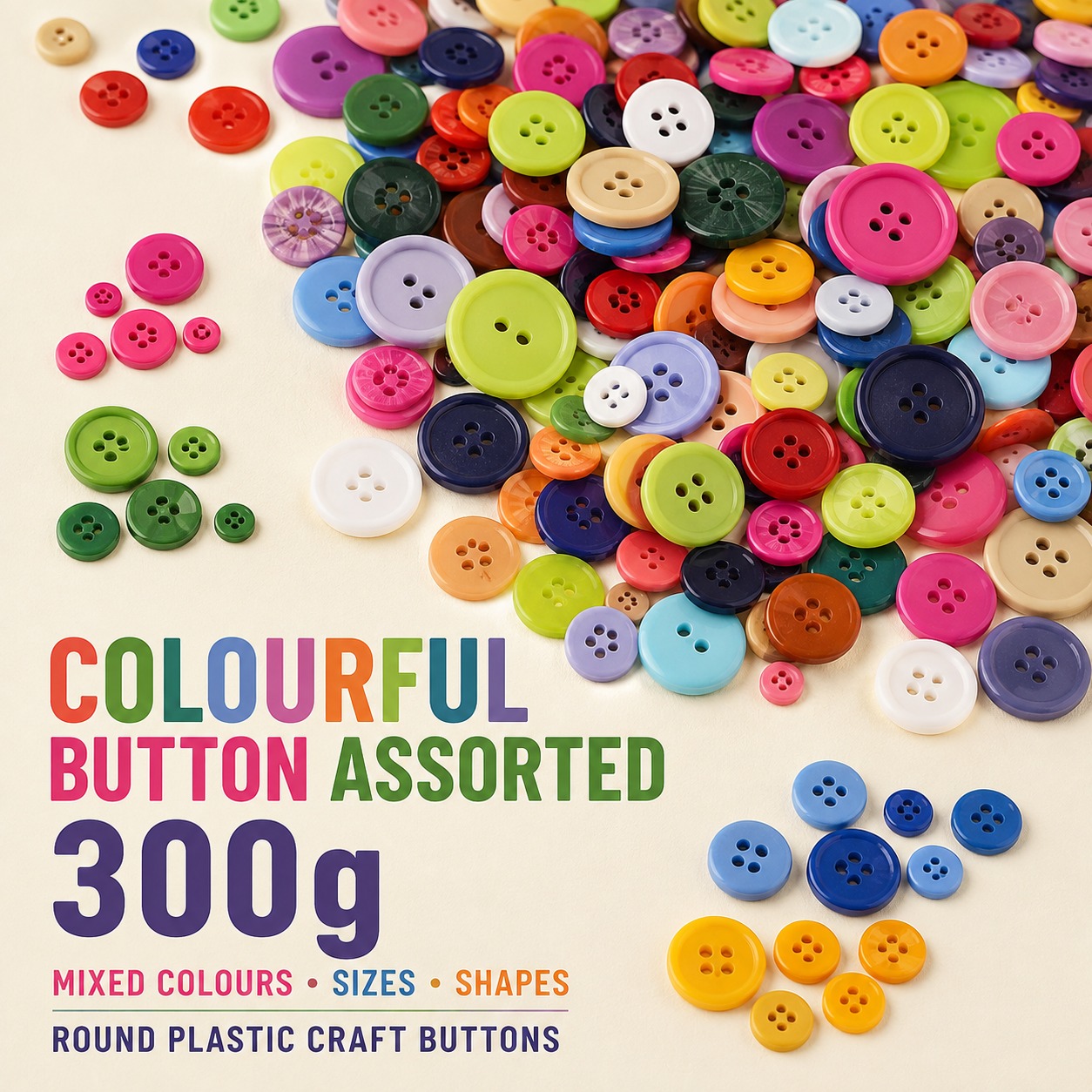 Colourful Button Assorted 300g
