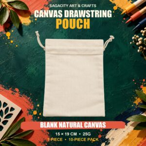 Canvas Drawstring Pouch (15cm x 19cm)