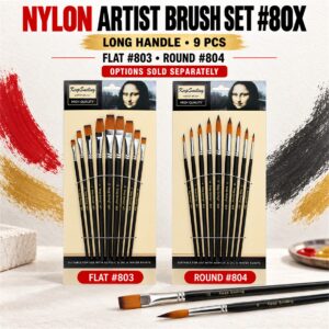 Nylon Artist Brush Set #80x (9pcs/pkt)