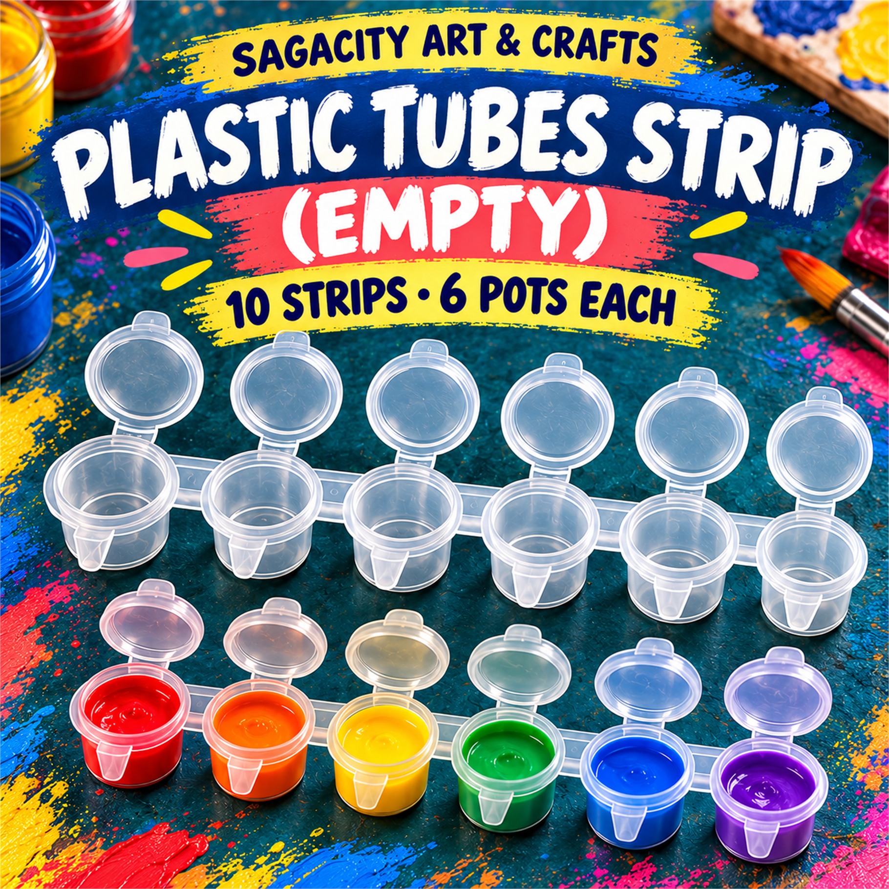 Plastic Paint Tubes Empty 10 strips