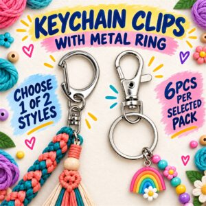 Keychain Clips with Metal Ring (6pcs)