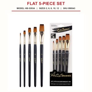 Nylon Brush Set  #3353 (5pcs/pkt) - Flat