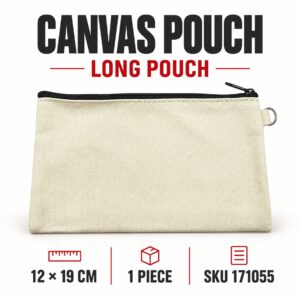 Canvas Pouch - Long Pouch, 1 piece