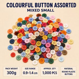 Colourful Button Assorted 300g - Mixed Small