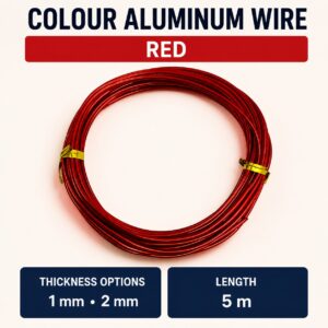 Aluminium Wire - Red, 1mm x 5m