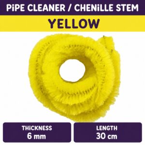 Pipecleaner/Chenille Stem 6mm (40pcs/Pack） - Yellow