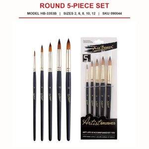 Nylon Brush Set  #3353 (5pcs/pkt) - Round