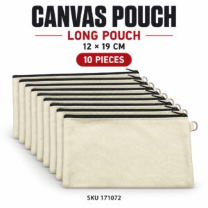 Canvas Pouch - Long Pouch, 10 pieces