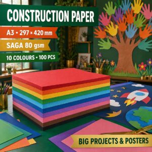 Art Paper Construction Paper 100shts 80/120gsm - A3, 80gsm