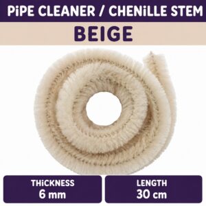 Pipecleaner/Chenille Stem 6mm (40pcs/Pack） - BEIGE