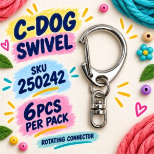 Keychain Clips with Metal Ring (6pcs) - C-Dog Swivel