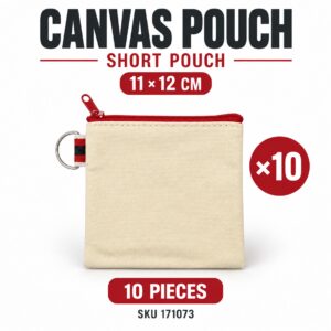 Canvas Pouch - Short Pouch, 10 pieces