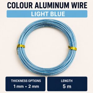 Aluminium Wire - Light Blue, 1mm x 5m