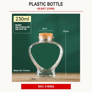 Plastic Bottle - Heart 230ml