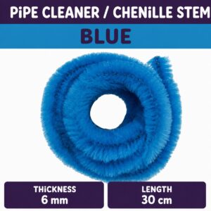 Pipecleaner/Chenille Stem 6mm (40pcs/Pack） - Blue