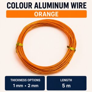 Aluminium Wire - Orange, 1mm x 5m