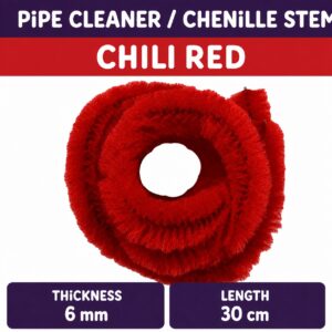 Pipecleaner/Chenille Stem 6mm (40pcs/Pack） - Chili Red