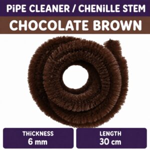 Pipecleaner/Chenille Stem 6mm (40pcs/Pack） - Chocolate Brown