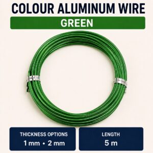 Aluminium Wire - Green, 1mm x 5m