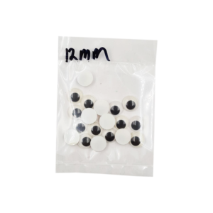 Plastic Movable Eyes (With Adhesive) - 12mm (20pcs/pkt)