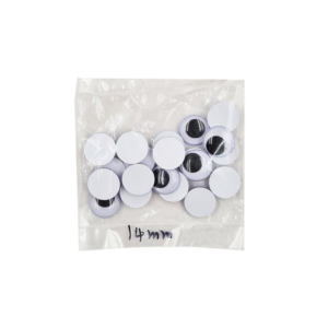 Plastic Movable Eyes (With Adhesive) - 14mm (20pcs/pkt)