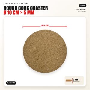 Cork Coaster - Round, 10cm x 5mm