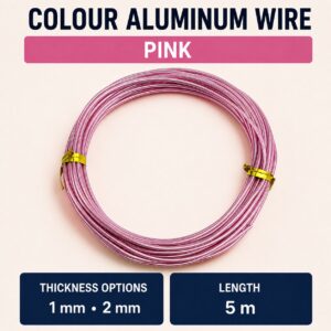 Aluminium Wire - Pink, 1mm x 5m
