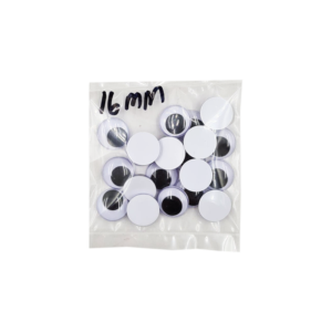 Plastic Movable Eyes (With Adhesive) - 16mm (20pcs/pkt)