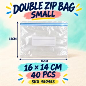 Double Zip Bag Assorted - 15cm x 16cm (30pcs)