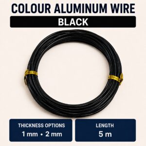 Aluminium Wire - Black, 1mm x 5m