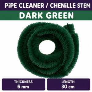 Pipecleaner/Chenille Stem 6mm (40pcs/Pack） - Dark Green