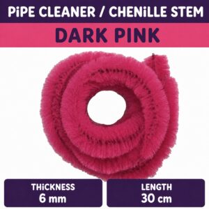 Pipecleaner/Chenille Stem 6mm (40pcs/Pack） - Dark Pink