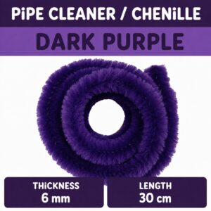 Pipecleaner/Chenille Stem 6mm (40pcs/Pack） - Dark Purple