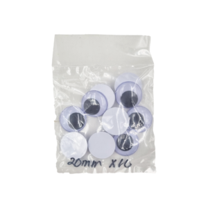 Plastic Movable Eyes (With Adhesive) - 22mm (20pcs/pkt)