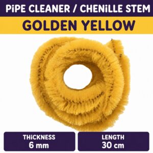 Pipecleaner/Chenille Stem 6mm (40pcs/Pack） - Golden Yellow