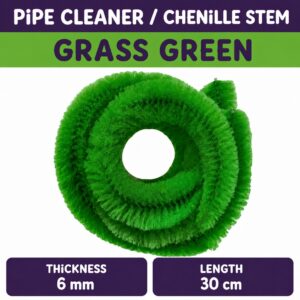 Pipecleaner/Chenille Stem 6mm (40pcs/Pack） - Grass Green