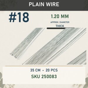 Craft Wire 35cm (20Pcs) - Plain Wire #18, #18