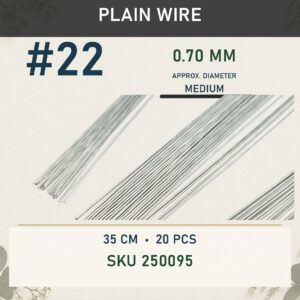 Craft Wire 35cm (20Pcs) - Plain Wire #22, #22