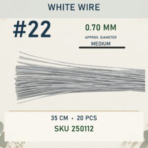 Craft Wire 35cm (20Pcs) - White Wire #22, #22