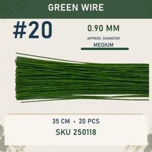 Craft Wire 35cm (20Pcs) - Green Wire #20, #20